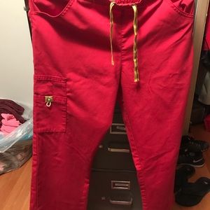 Women’s bright red WINK scrub pants